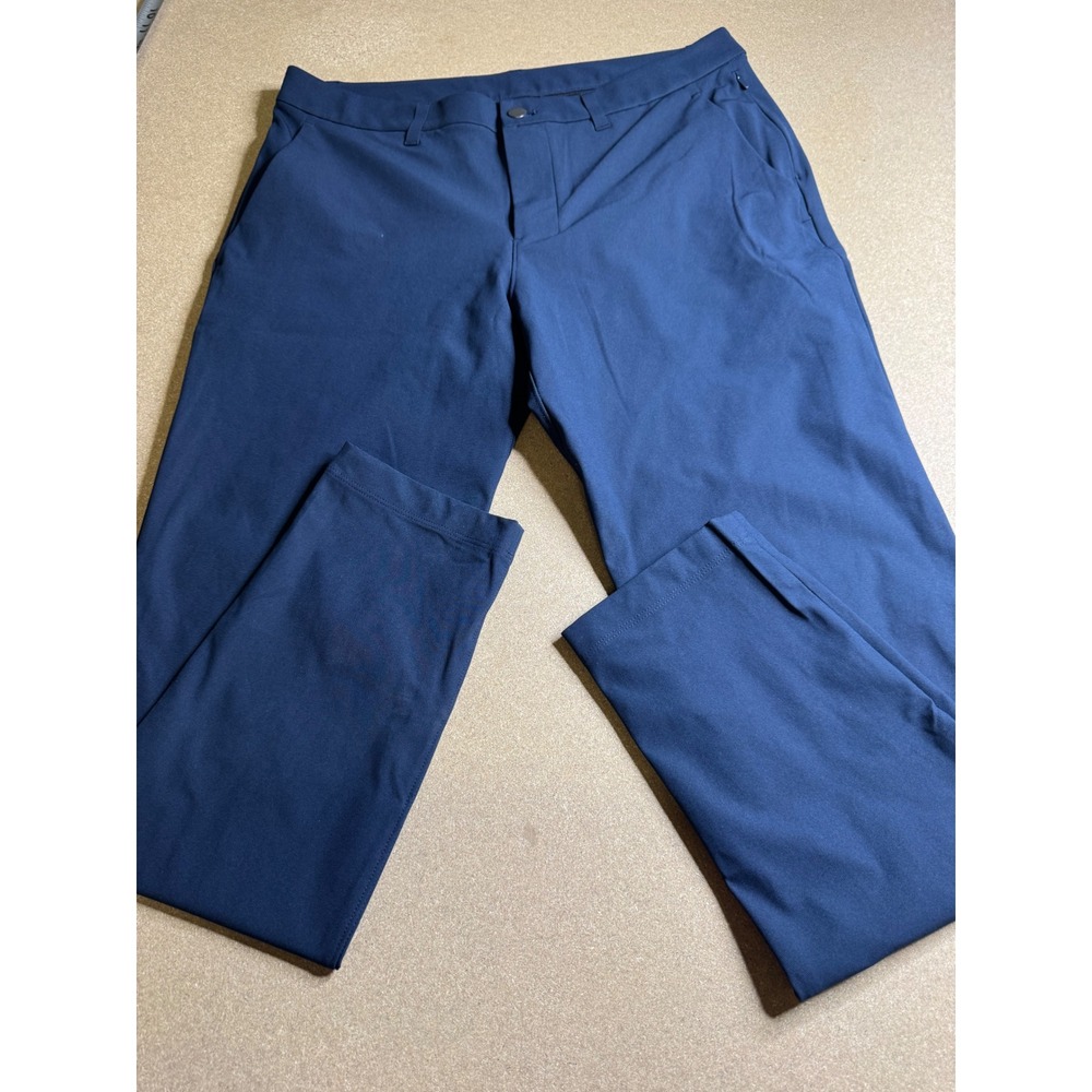 Lululemon Commission Slim Fit Pant 33 Navy Blue Warpstreme LM5AO4S - Picture 2 of 7